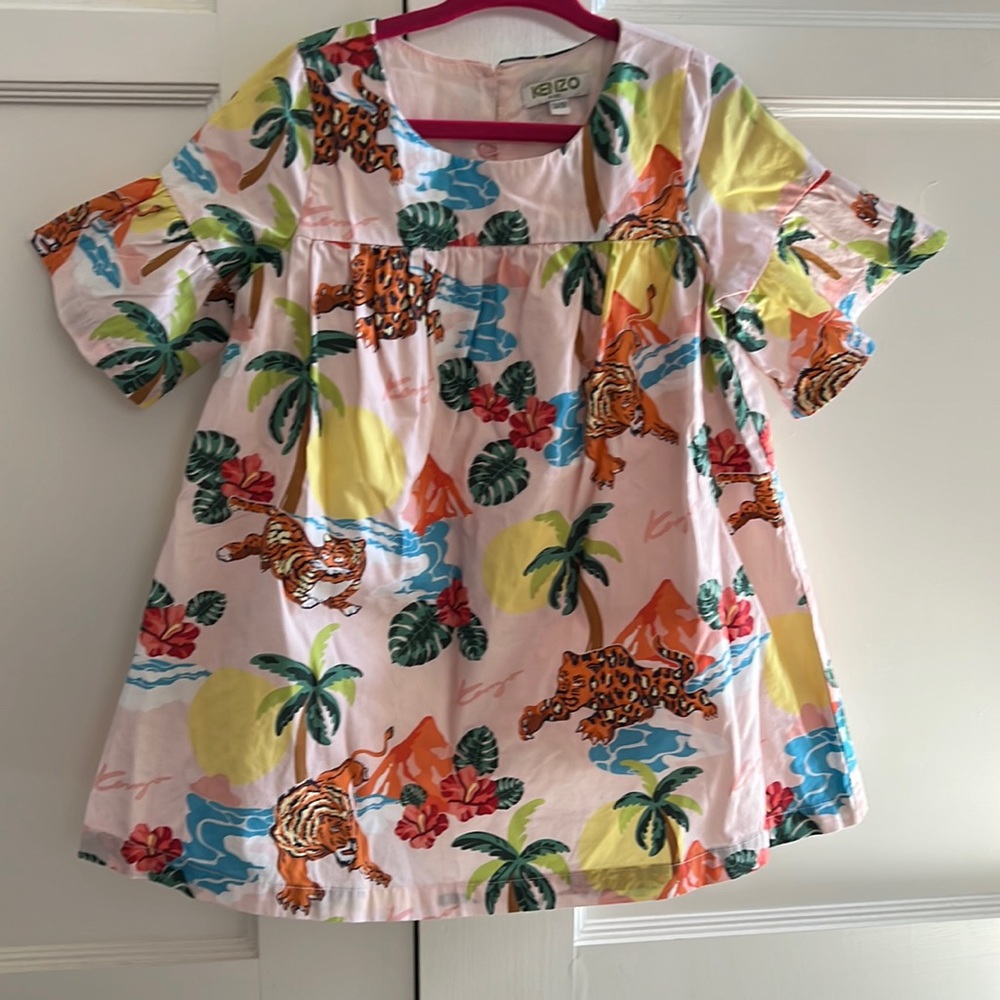 Kenzo girls cotton tiger print dress 3T